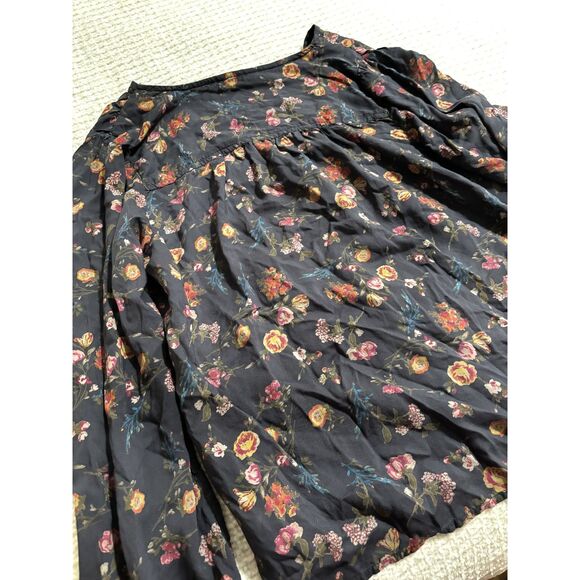 Lucky Brand Floral Button Front Blouse M Long Sleeve Boho Cottagecore Romantic - Picture 3 of 9